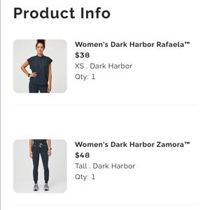 Figs XS Rafaela top & XS Tall Zamora Bottom Dark Harbor